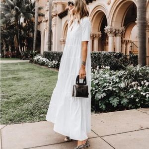 STAUD Cocoon Tiered RUNWAY WHITE